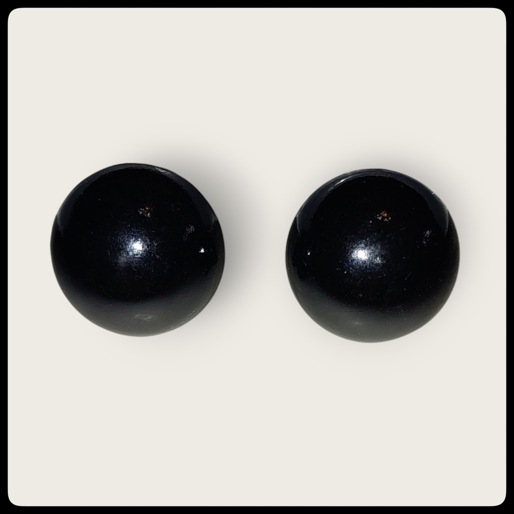Vintage Black Clip on Earrings